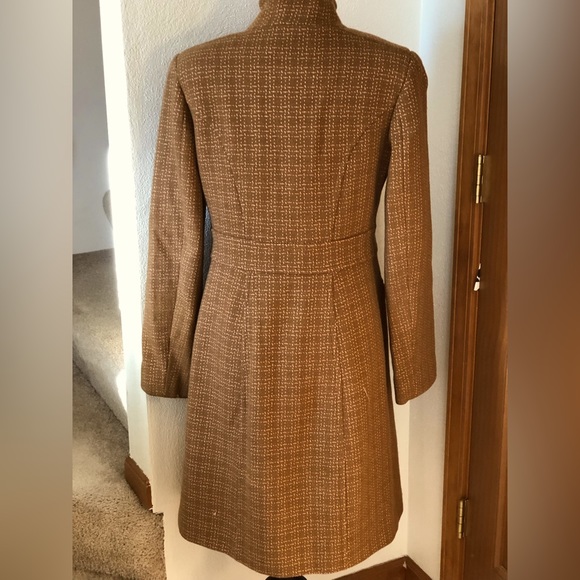 DKNY s4 camel wool bld-lined topcoat Subtle check pattern in Lt pink Beautiful! - Picture 2 of 6